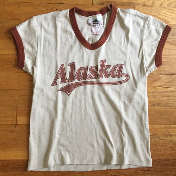 Alaska ringer tshirt S made in Canada, 70s