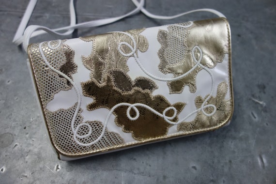 vintage 80's Carlos Falchi small bag with exotic l