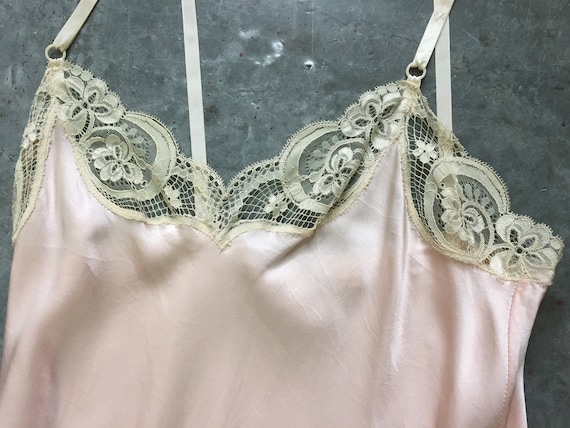 vintage lingerie pink silk by Ria- S