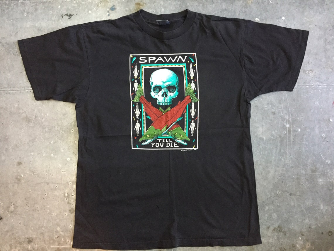 Oddball Vintage T-shirt Spawn Till You Die by Ray Troll 1987 | Etsy