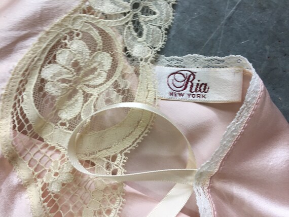 vintage lingerie pink silk by Ria- S - image 6