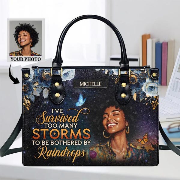 Aangepaste dames leren handtas, gepersonaliseerde foto- en naamhandtas, aangepaste damesportemonnee met afbeelding, cadeau voor moeder, cadeau voor hem, Moederdagcadeau
