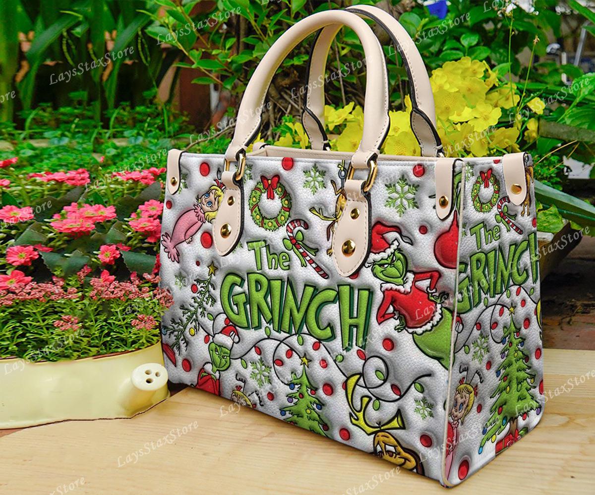 Discover Personalized funny character Christmas Leather Handbag, funny character Women Bags, funny character Lovers Handbag, Woman Handbag, Custom Leather Bag, Christmas Gifts