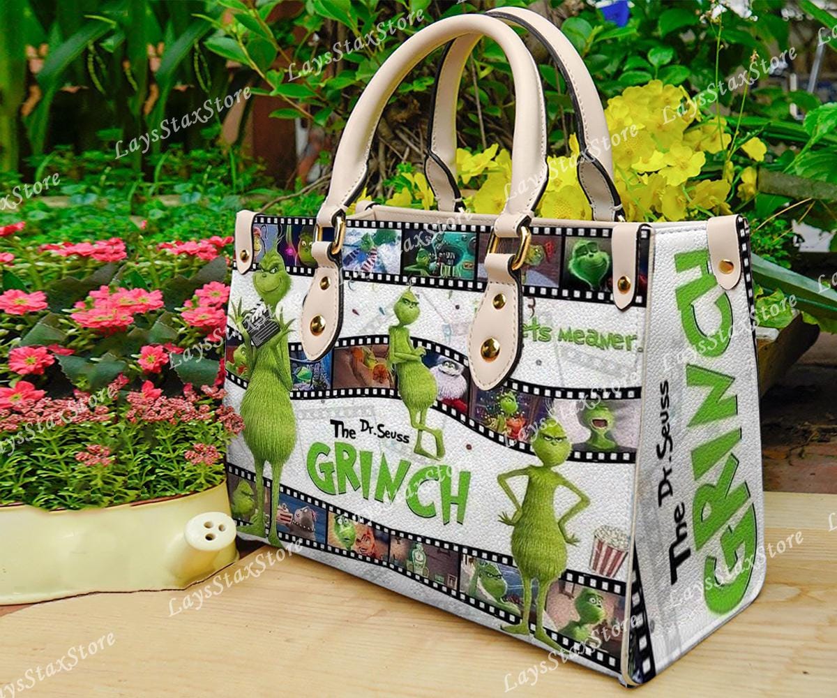 Discover Personalized funny character Christmas Leather Handbag, funny character Women Bags, funny character Lovers Handbag, Woman Handbag, Custom Leather Bag, Christmas Gifts