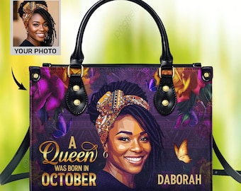 Benutzerdefinierte Bild Frauen Lederhandtasche, personalisierte Foto & Name Handtasche, benutzerdefinierte Lederhandtasche, Geschenk für Mama, Geschenk für ihn, Muttertagsgeschenk