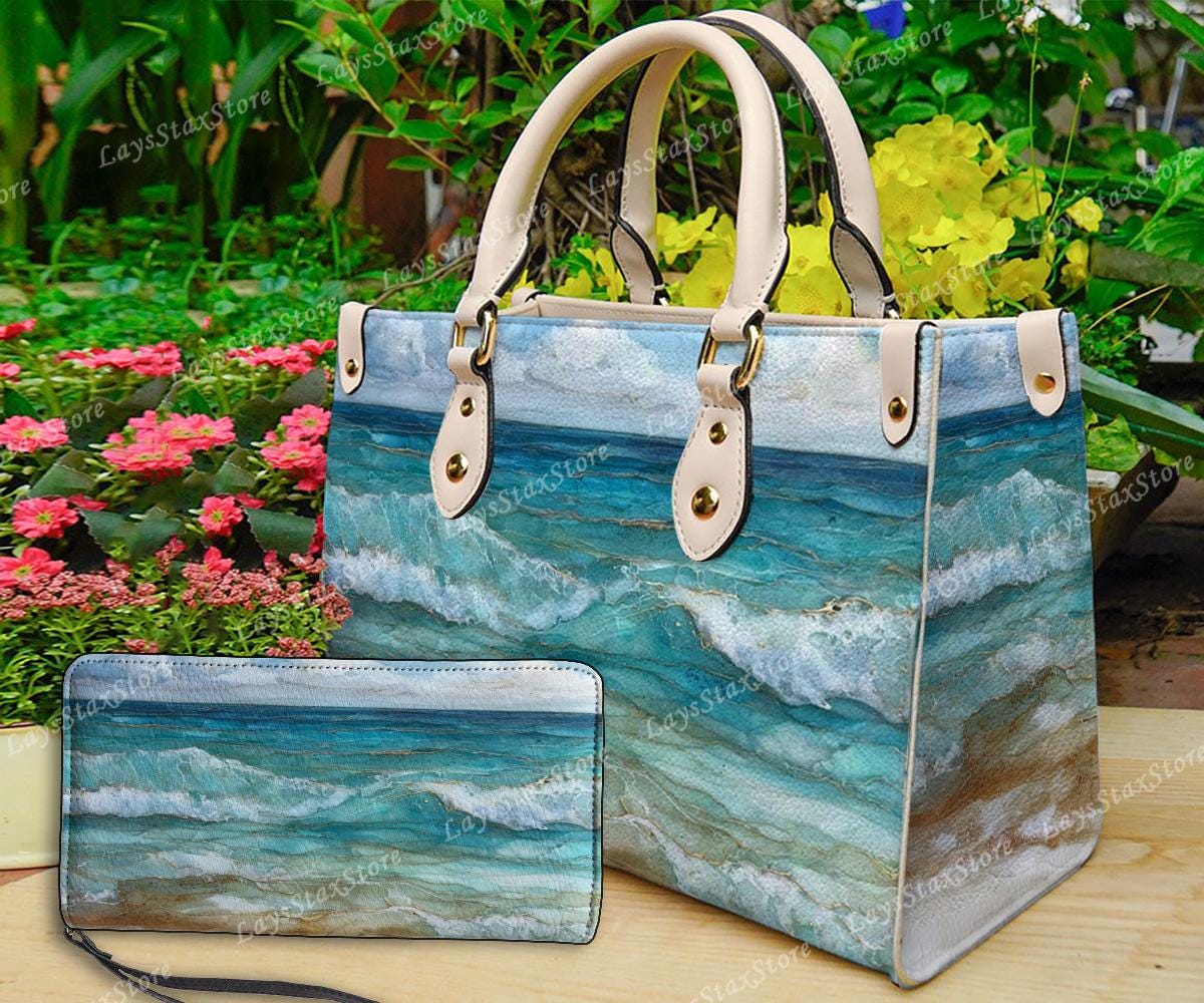 Gentle September Ocean Leather Handbag & Wallet,Gentle September Ocean Shoulder Bag,Custom Bag, 