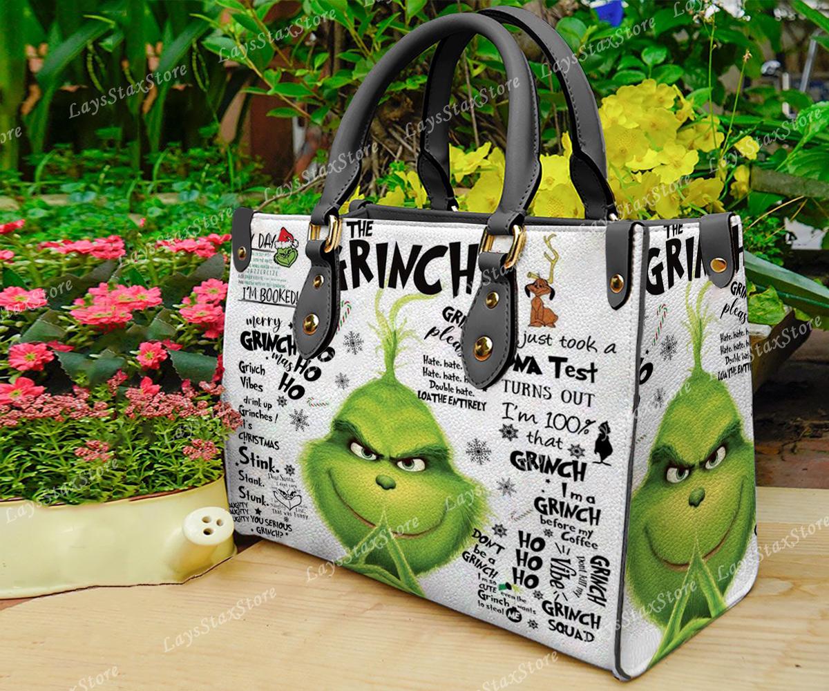 Discover Personalized funny character Christmas Leather Handbag, funny character Women Bags