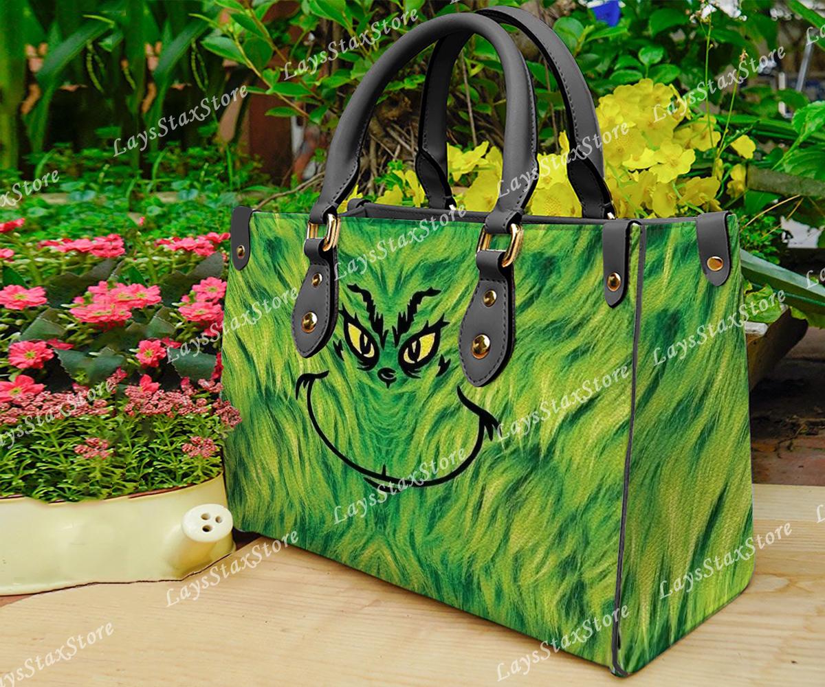 Discover Personalized funny character Christmas Leather Handbag, funny character Women Bags, funny character Lovers Handbag, Woman Handbag, Custom Leather Bag, Christmas Gifts