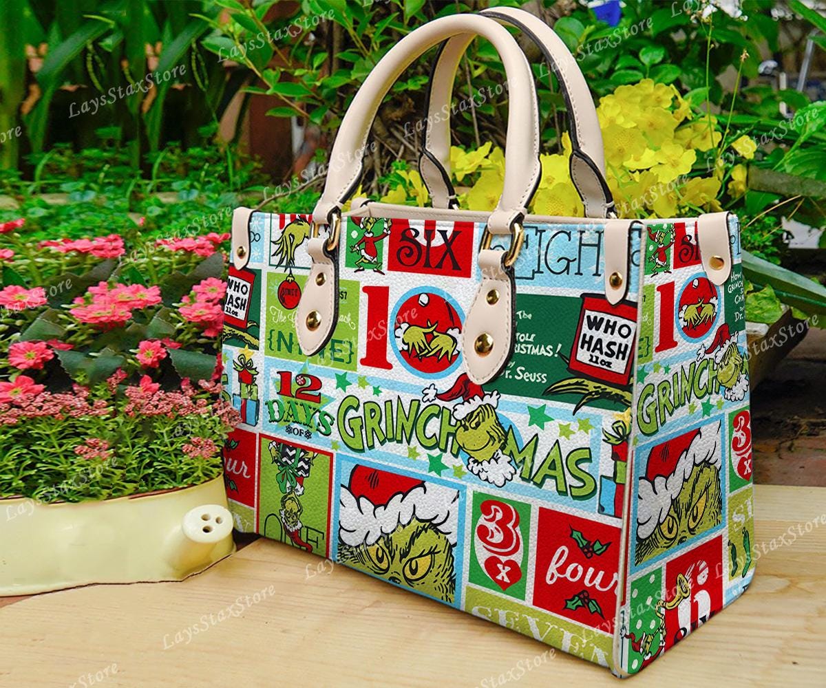 Discover Funny Character Leather Handbag for Women, Christmas Gifts