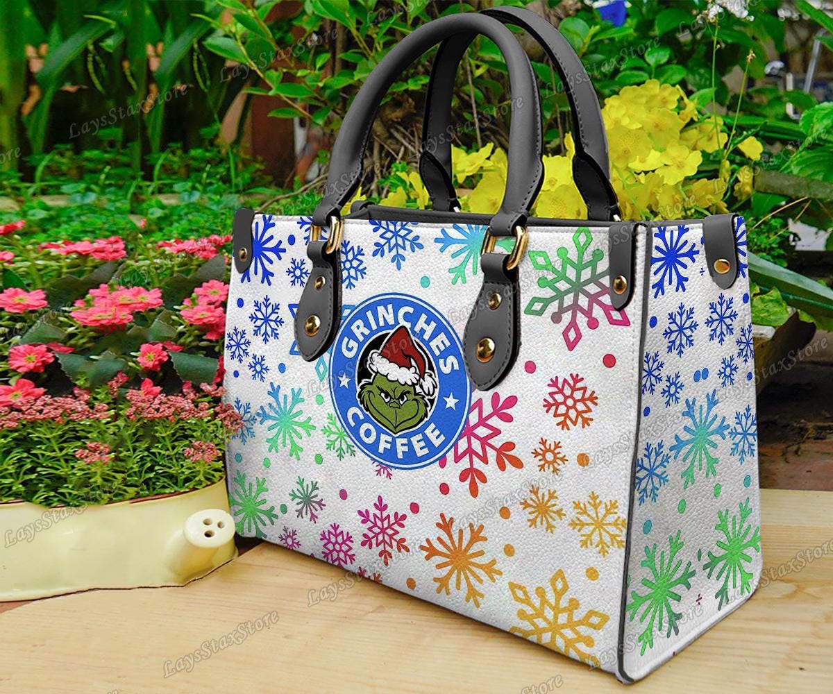 Discover Personalized funny character Christmas Leather Handbag, funny character Women Bags, funny character Lovers Handbag, Woman Handbag, Custom Leather Bag, Christmas Gifts