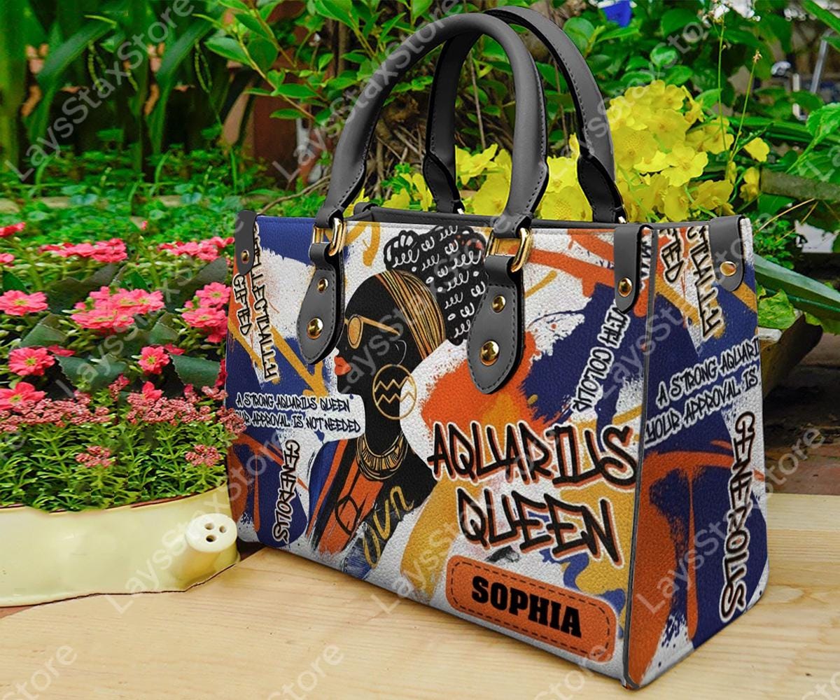 Discover Personalized Black Leather Handbag for Women with Inspirational Words