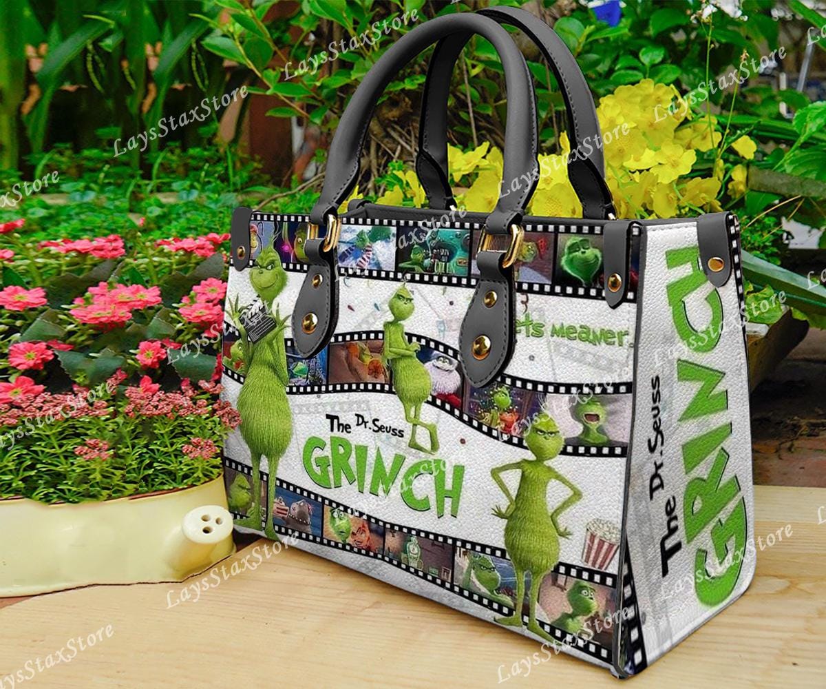 Discover Personalized funny character Christmas Leather Handbag, funny character Women Bags, funny character Lovers Handbag, Woman Handbag, Custom Leather Bag, Christmas Gifts