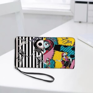 Jack Skellington Lederhandtasche, Skellington Handtasche, Skellington Brieftasche, Benutzerdefinierte Ledertasche, personalisierte Tasche, Halloween Lederhandtasche Bild 5