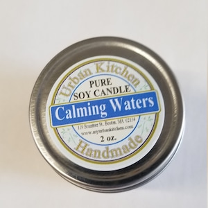 Calming Waters 2 oz. soy candle -  summer candle - travel candle - soy candle - calming candle - scented candle - soy wax -