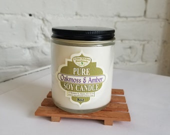 Amber glass candle | Etsy