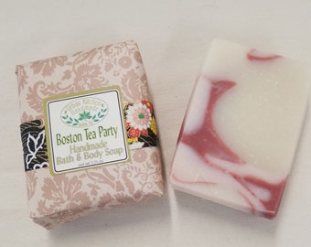 Two (2) Bars of Boston Tea Party  Handmade  Soap - Cold Process Soap - Soap Bar -  Body Soap - Soap- bath and Body