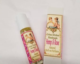 Hemp & Rose Natural Perfume. Perfume oil,  Roll On Perfume, Natural Perfume, Roll-on Perfumes, Floral Perfume,
