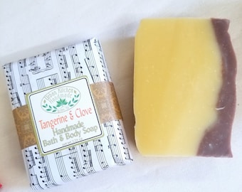 TWO (2) Tangerine Clove Soap - Tangerine Soap - fall soap -  Cold Process Soap -  Natural Soap - Artisan Soap - Urban Kitchen handmade