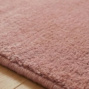 Luxury Solid Pink Area Rug | Modern Living Room Carpet | Hand-Tufted Soft Wool Rug | Minimalist Home Decor | Custom Size Plush Floor Rug image 8