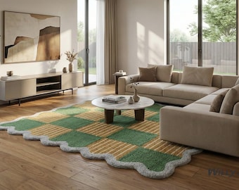 Hand- Tufted Matilda Goad Wool Rugs For Bedroom Living Room Entryway Kitchen Nursery Office Room Area Rug 5x8 6×9 8×10 9×12 Custom Rug