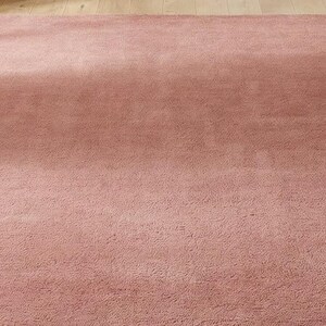 Luxury Solid Pink Area Rug | Modern Living Room Carpet | Hand-Tufted Soft Wool Rug | Minimalist Home Decor | Custom Size Plush Floor Rug image 10