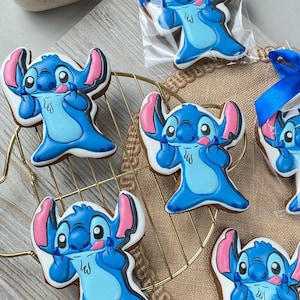 Handcrafted Stitch cookies 1 DOZEN, bright Hawaiian-themed treats for kids’ birthdays