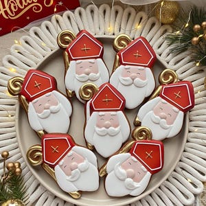 Galletas navideñas Cabeza de Papá Noel Galletas de San Nicolás Pan de jengibre navideño