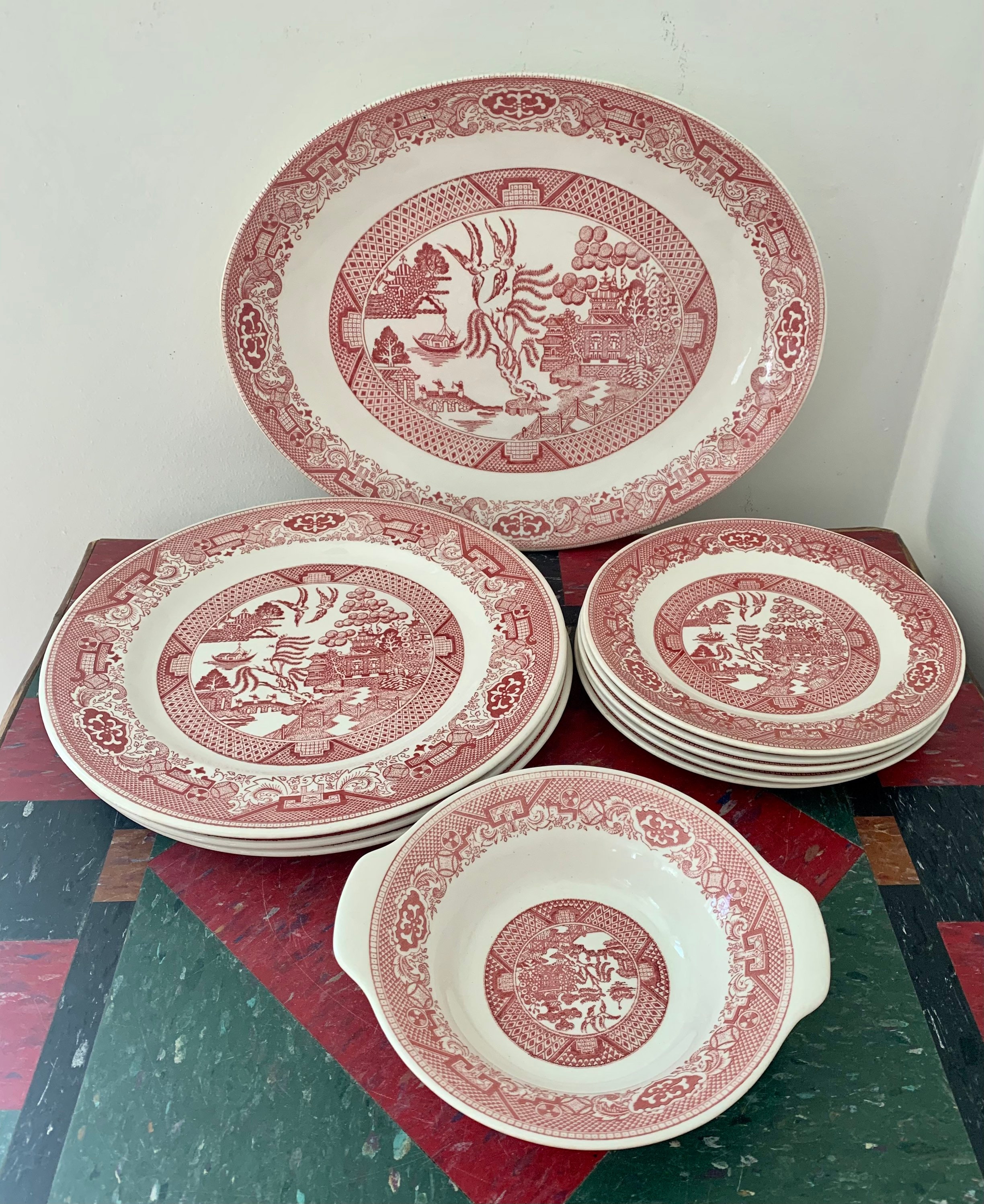 Porcelain Willow Ware By Royal China Willow Ware Royal China Pink