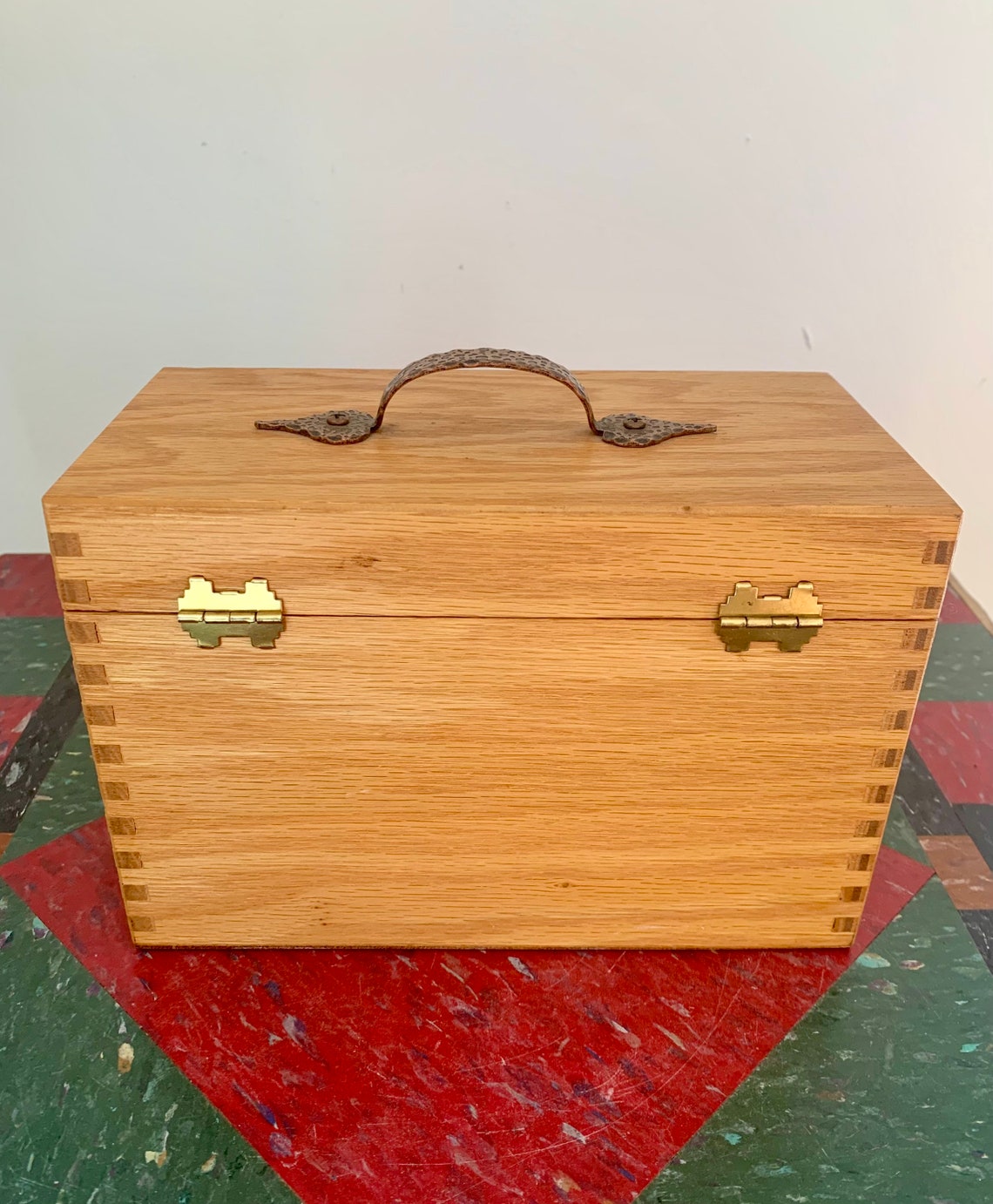 Antique Wood Box With Metal Handle Dovetailed Chest | Etsy