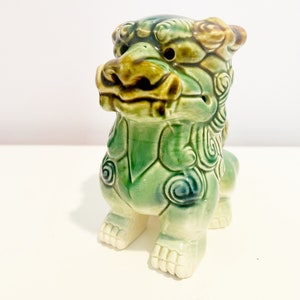 Antique Asian Chinoiserie Porcelain Shishi Foo Dog Statue