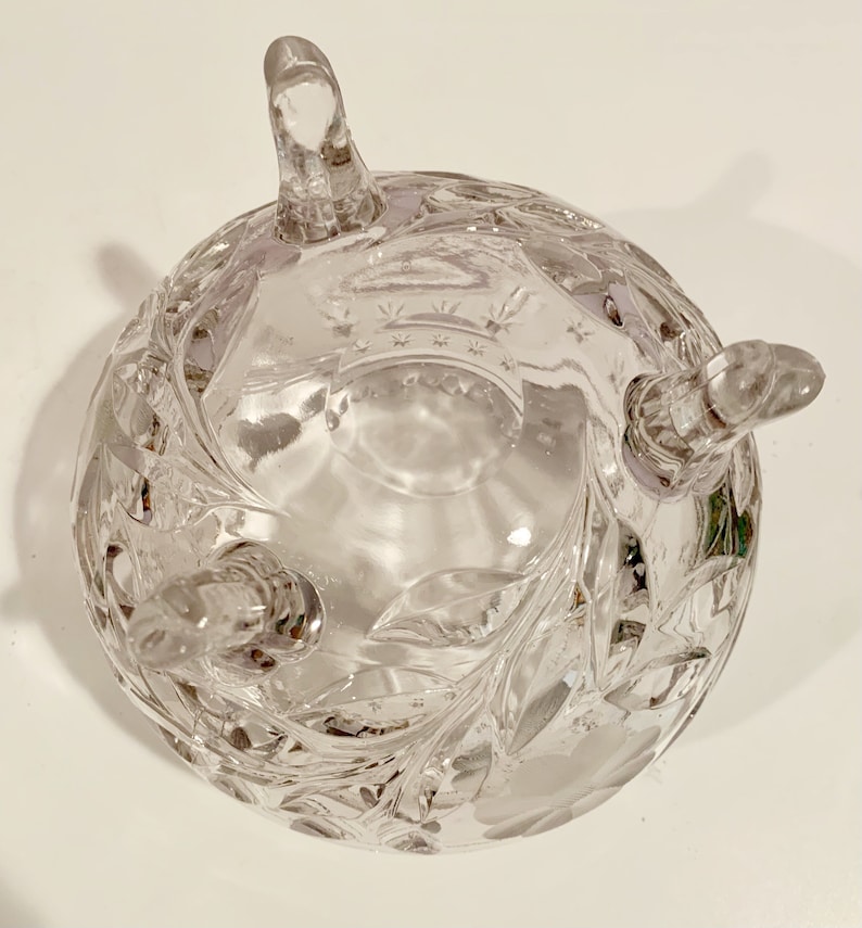 Vintage Glass Rose Bowl Fluted Footed Vase image 3