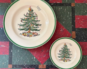 Spode Christmas Tree Dinner Plates Salad Bread Plate S3324k