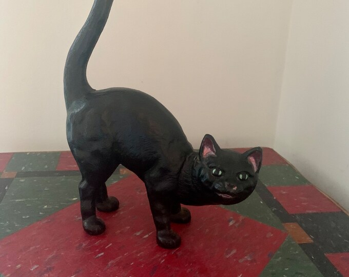 Antique Black Cat Door Stop Cast Iron Door Stop Etsy