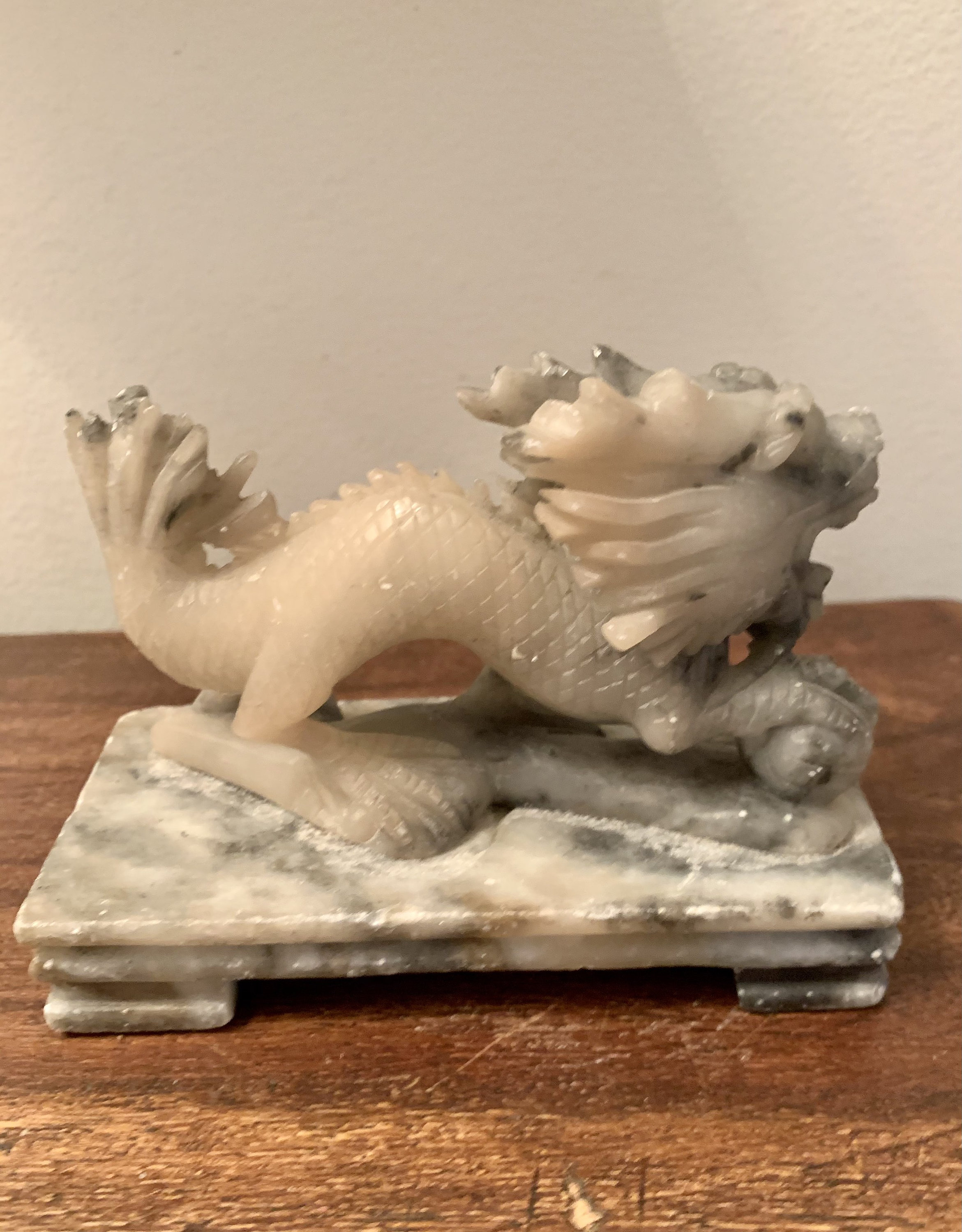 Vintage Carved Dragon Soapstone Sculpture Etsy
