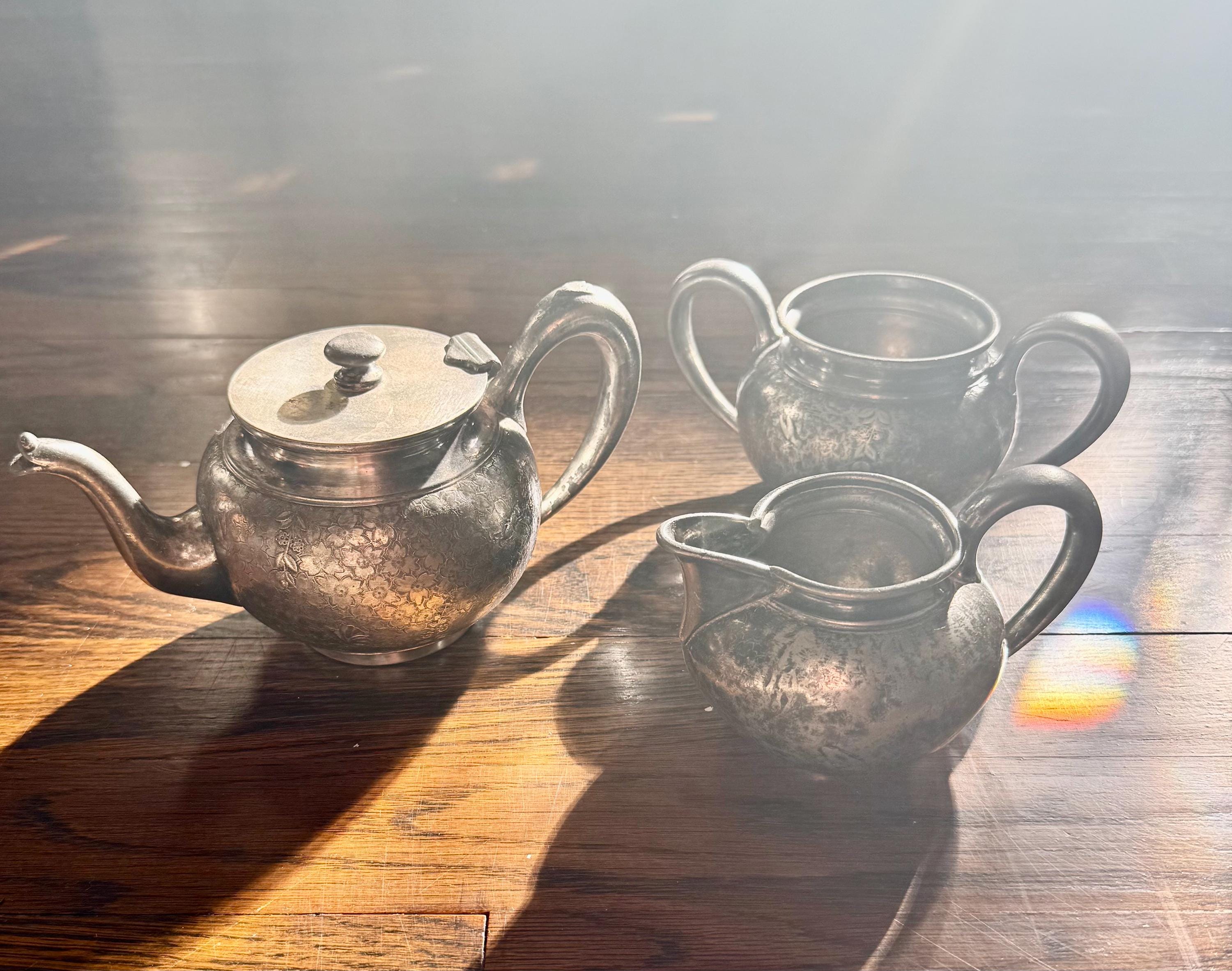Antique Wilcox Silver Plate Tea Set, 3-piece Quadruple Plate - Etsy