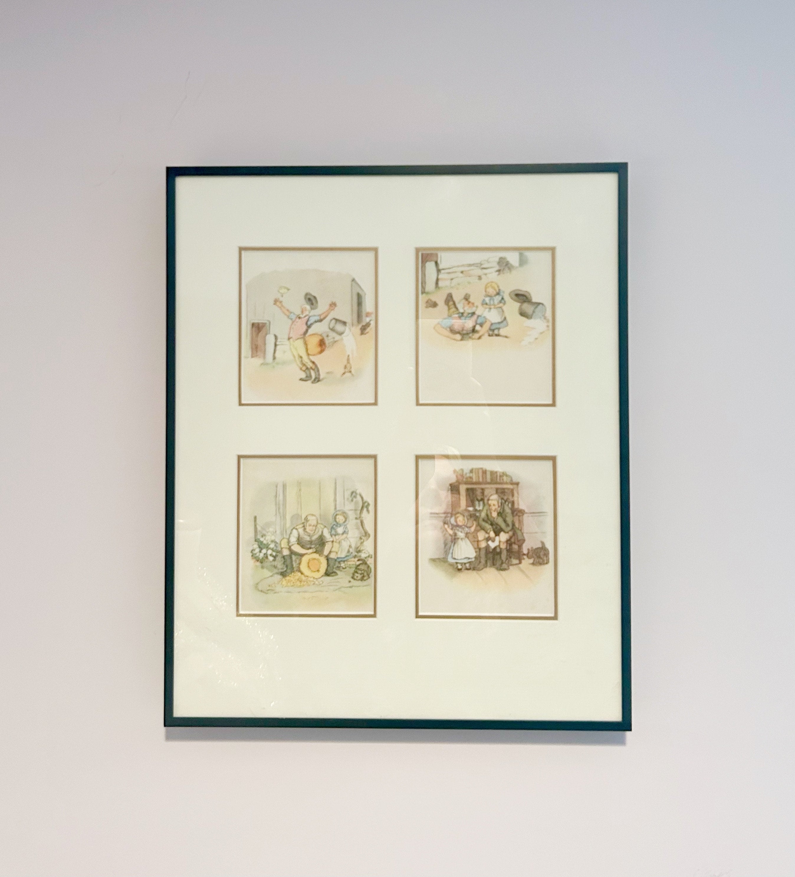 ターシャ テューダー　直筆サイン入り　イラスト　額装　にわとりと女の子 ターシャ・テューダーの額入り絵本イラスト 保育室装飾 - Etsy 日本