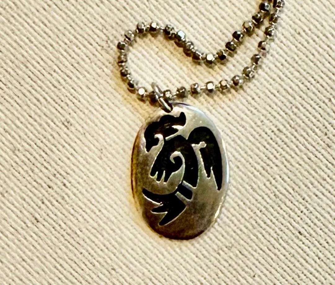 Vintage Hopi Sterling Pendant Necklace Native American Thunder