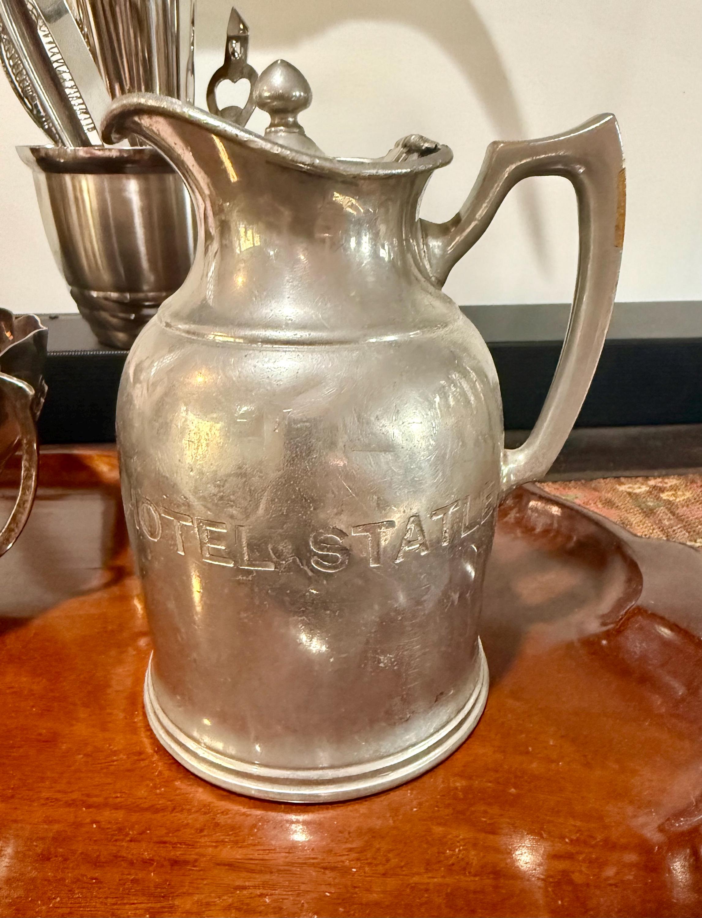 Vintage Hotel Statler Silver Plate Stanley Insulated Coffee Carafe
