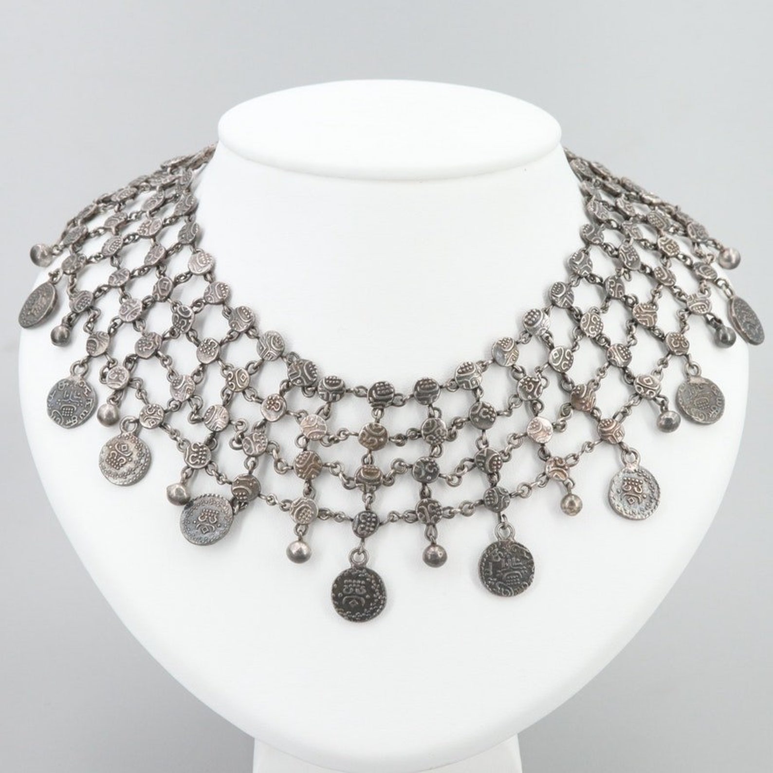 Vintage Turkish Ottoman Coin Waterfall Necklace Islamic Coin - Etsy