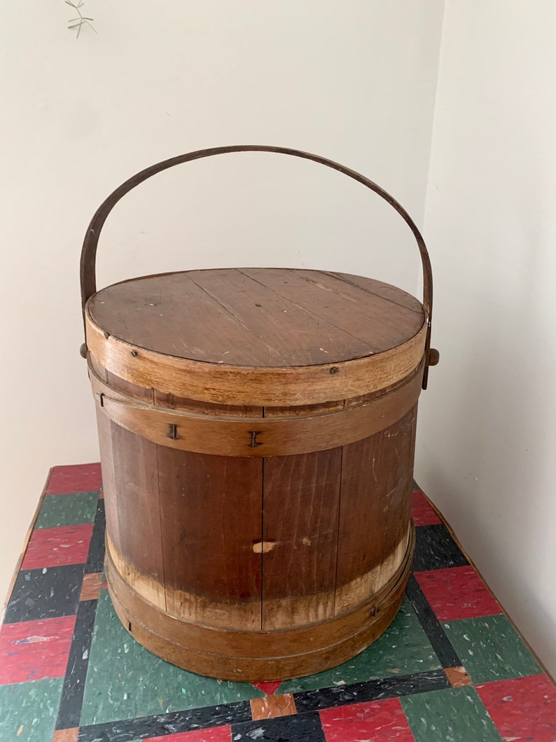 Antique Wood Firkin Cheese Bucket Shaker Bucket Pantry Bucket Etsy