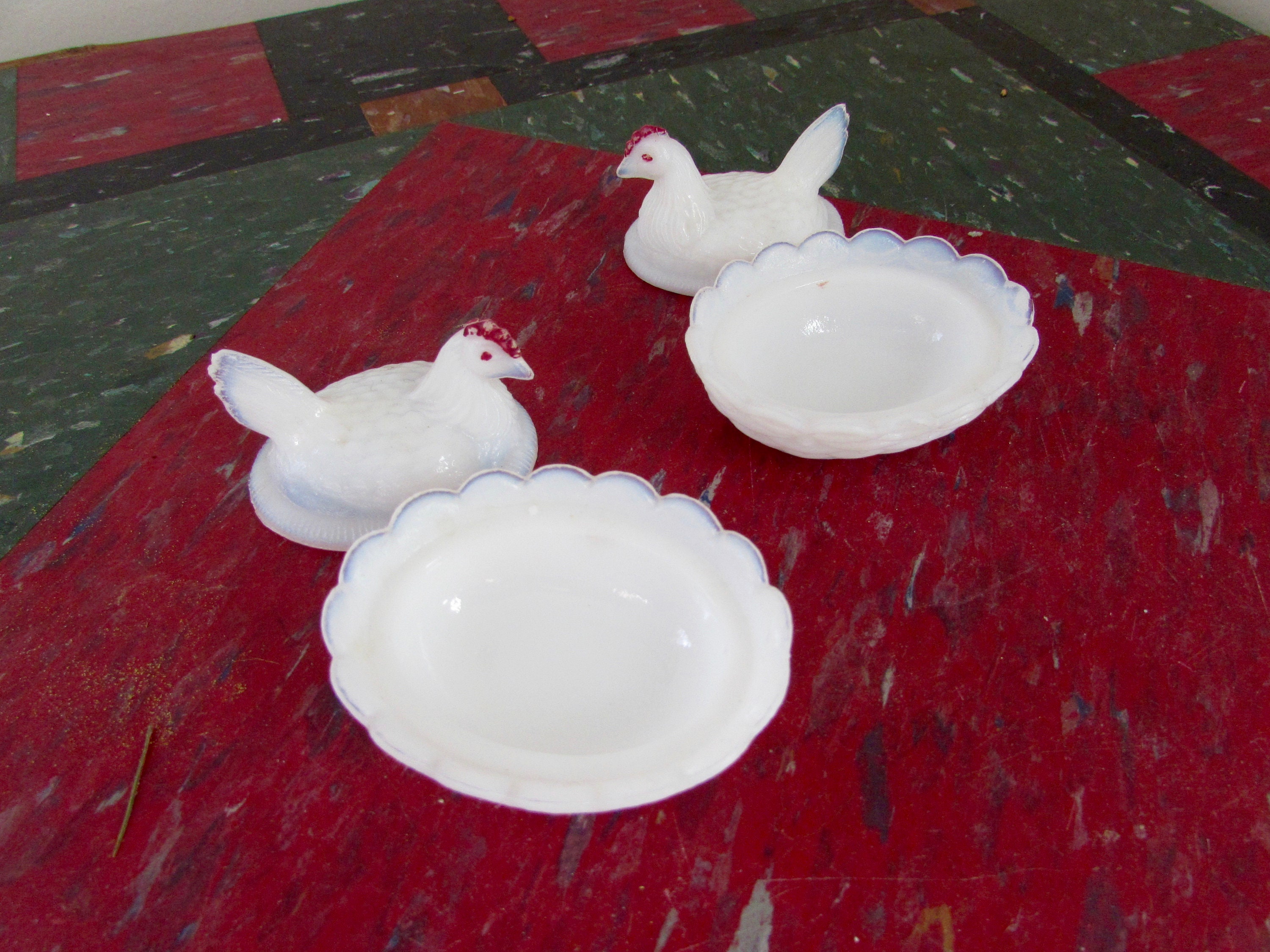 Glass Hen Bowl White Milk Glass Covered Dish Glass Chicken Etsy