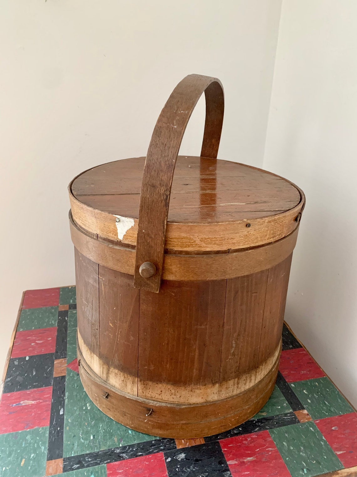Antique Wood Firkin Cheese Bucket Shaker Bucket Pantry Bucket Etsy