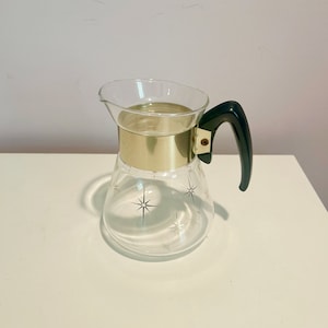 VTG Corning Heat Proof Glass Atomic Starburst 2 Cup Carafe Coffee Pot