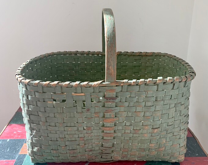 Antique Wicker Farmers Market Basket Tote Wicker Picnic Basket Etsy