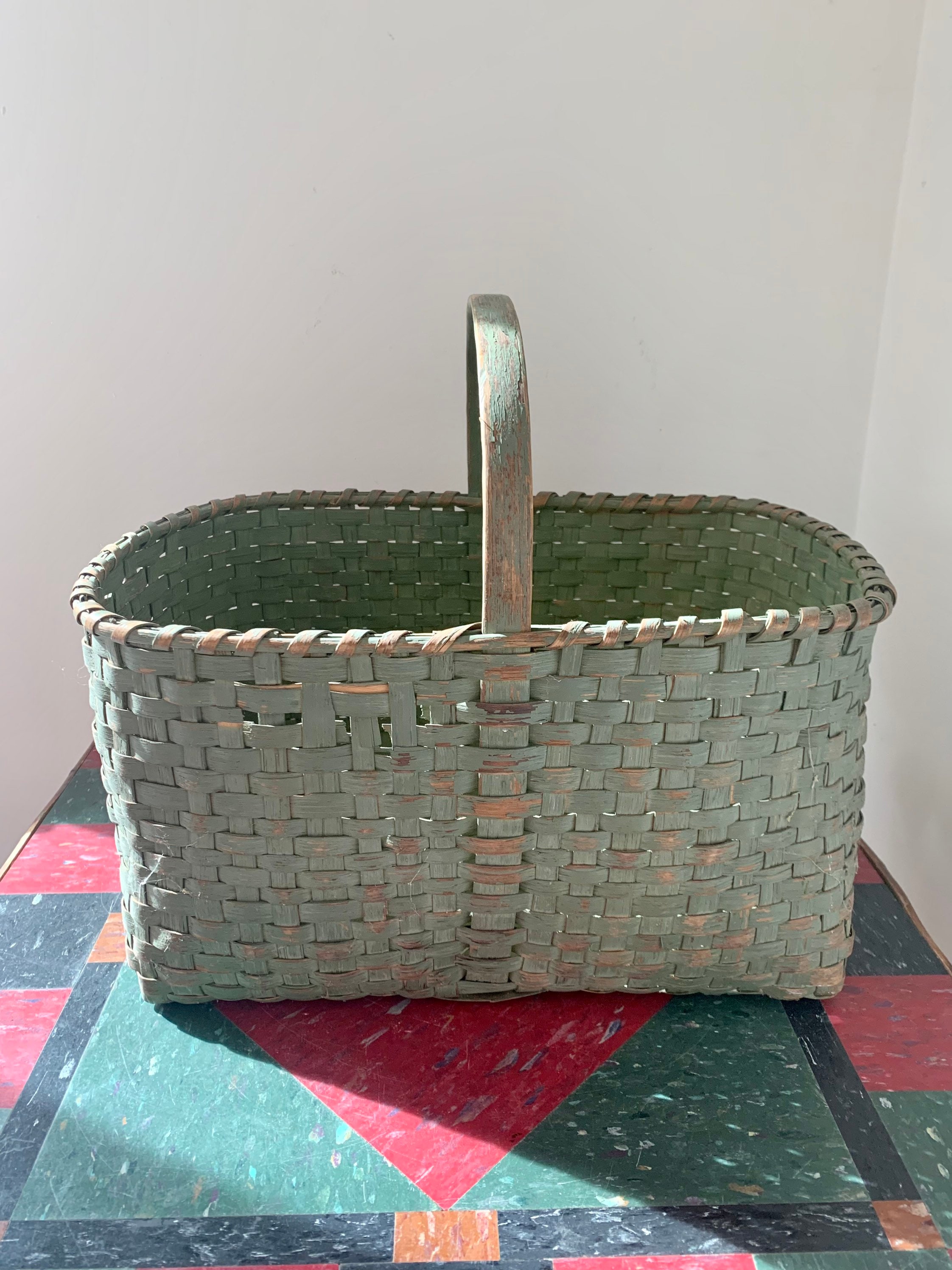 Antique Wicker Farmers Market Basket Tote Wicker Picnic Basket Etsy