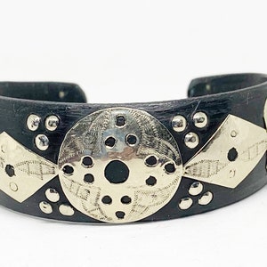 Tuareg Silver and Horn Tuareg Tribal Cuff Bracelet