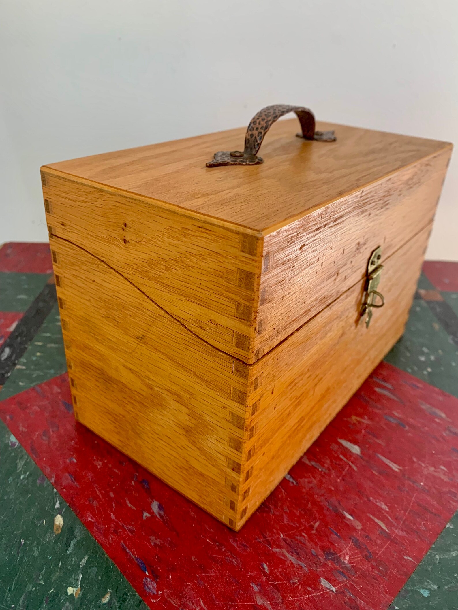 Antique Wood Box With Metal Handle Dovetailed Chest | Etsy