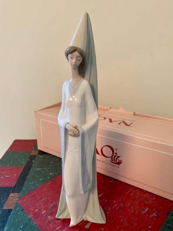 NAO LLADRO Hush Girl With Doll Overalls Porcelain Figurine