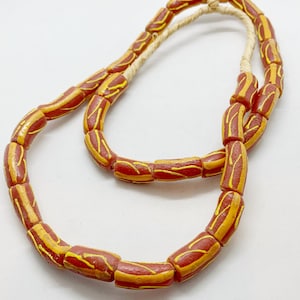 Vintage African Trade Beads Single Strand Krobo Ghana Glass Beads