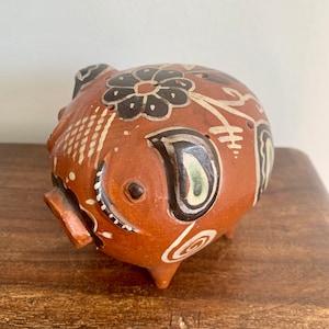 Vintage mexikanische Keramik Piggy Hand bemalt alte Tlaquepaque Hourderves Party Essen